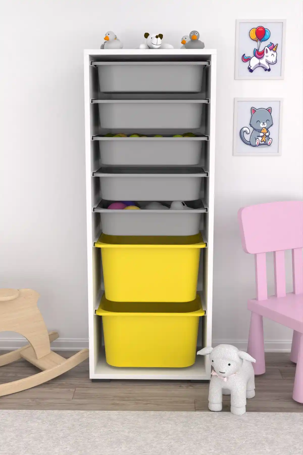 Pratico 7 Sepetli Dolap: Çok Amaçlı ve Modern Tasarım ile Depolama Çözümü