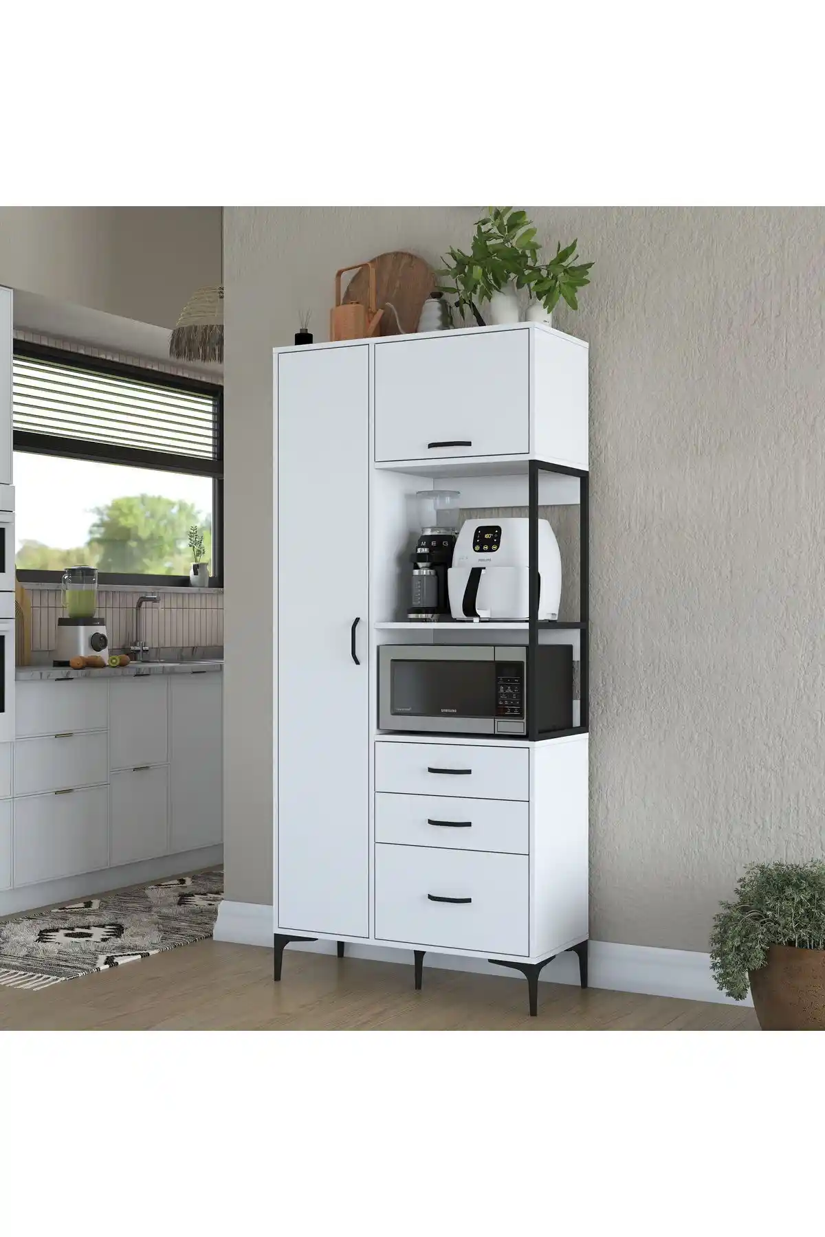 Rani JE112 Çok Amaçlı Dolap Modern ve Fonksiyonel Tasarım ile Ev Dekorasyonunu Tamamlar