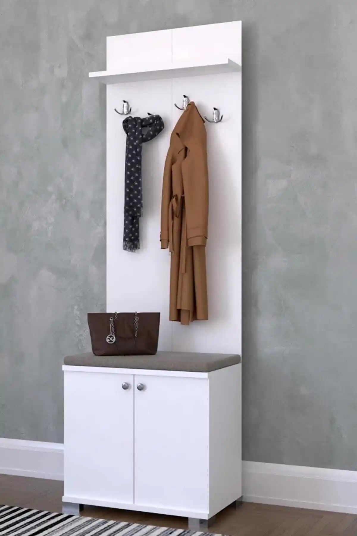 Remaks Yalı Portmanto Beyaz: Şık ve Dayanıklı Ev ve Ofis Giriş Mobilyası