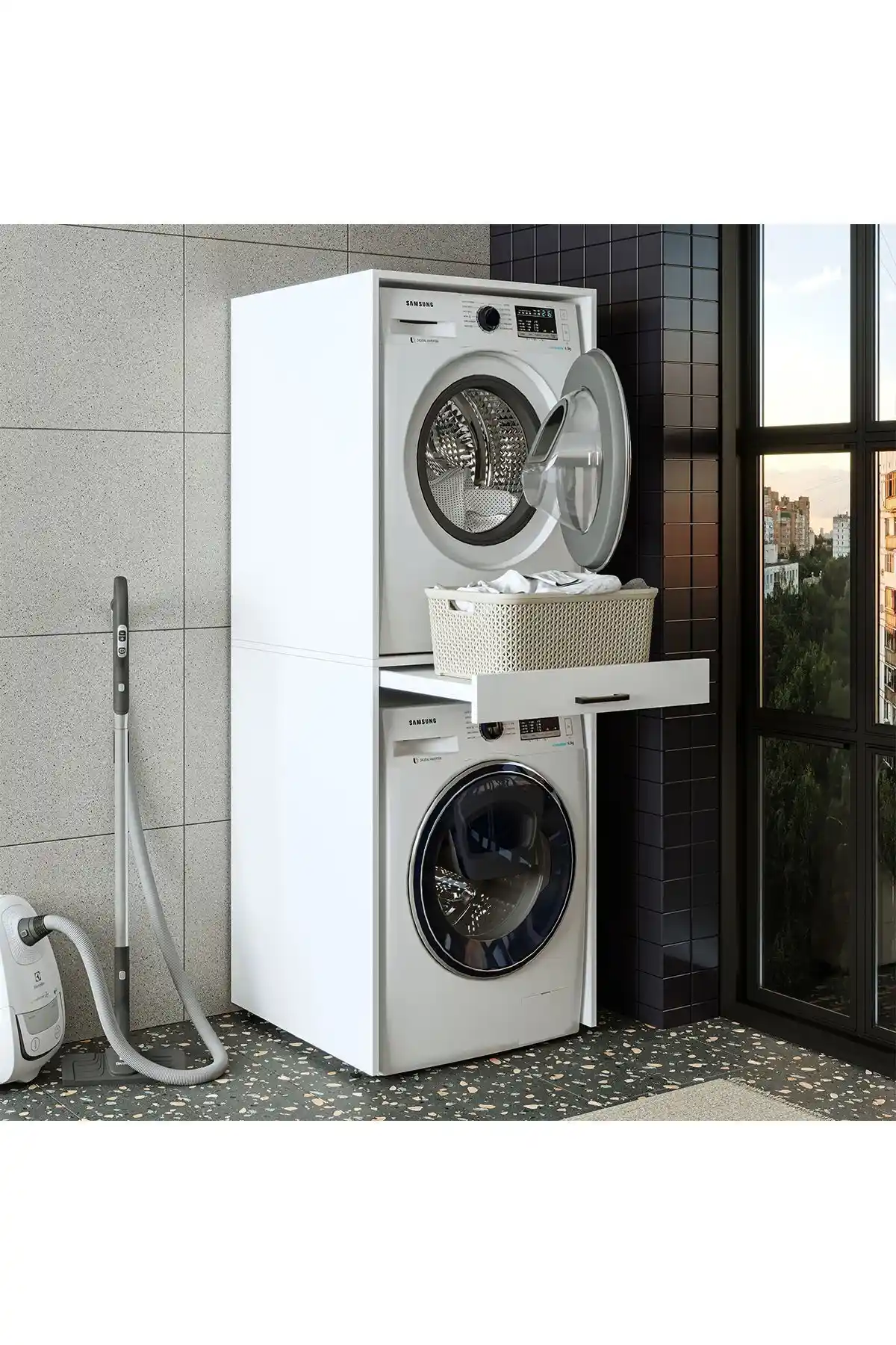 ROOMART Çamaşır ve Kurutma Makinesi Dolabı: Şık ve Fonksiyonel Ev Depolama Çözümü