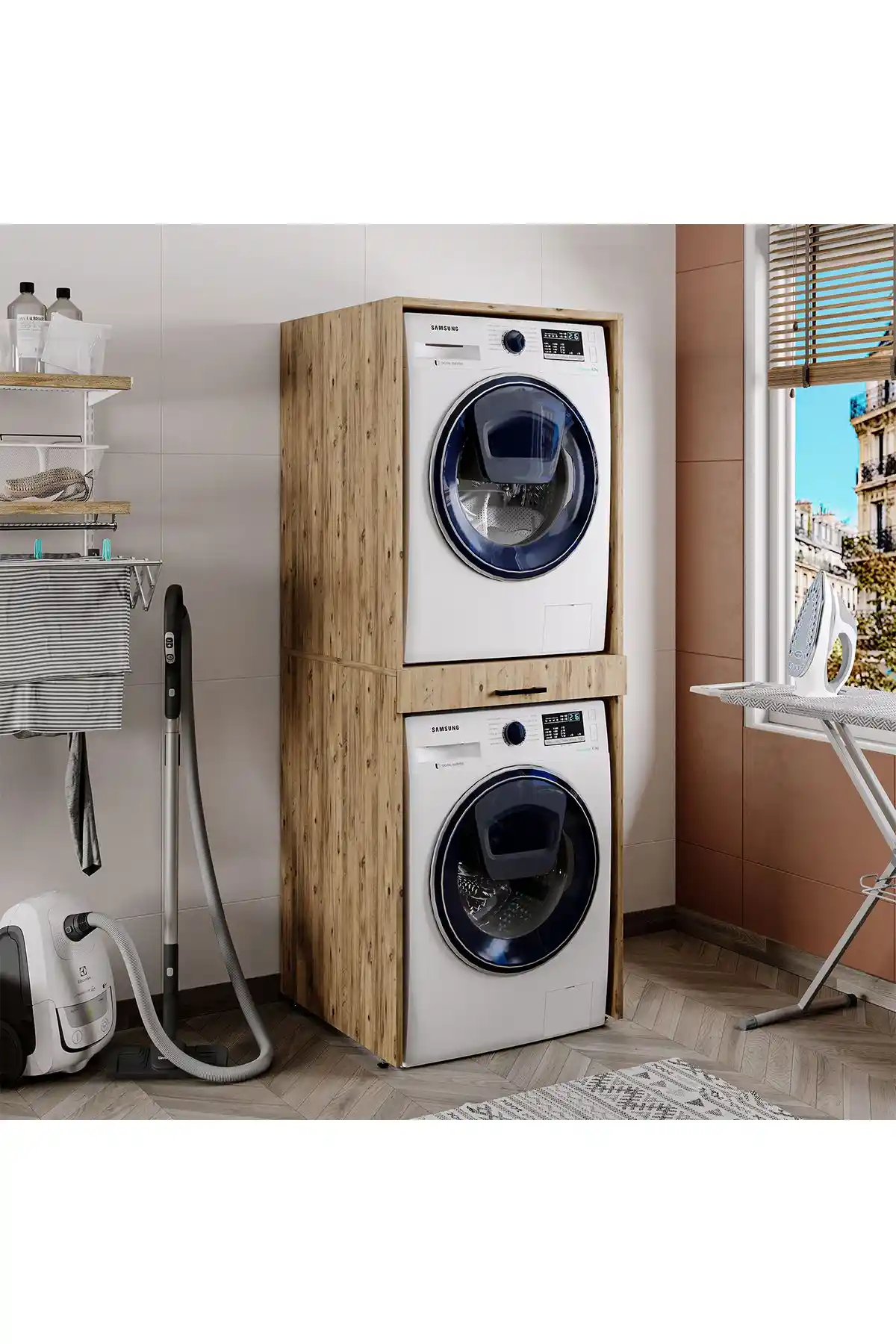 ROOMART Design Çamaşır ve Kurutma Makinesi Dolabı: Şık ve Fonksiyonel Çözüm, Dayanıklı Malzeme ve Kolay Montaj