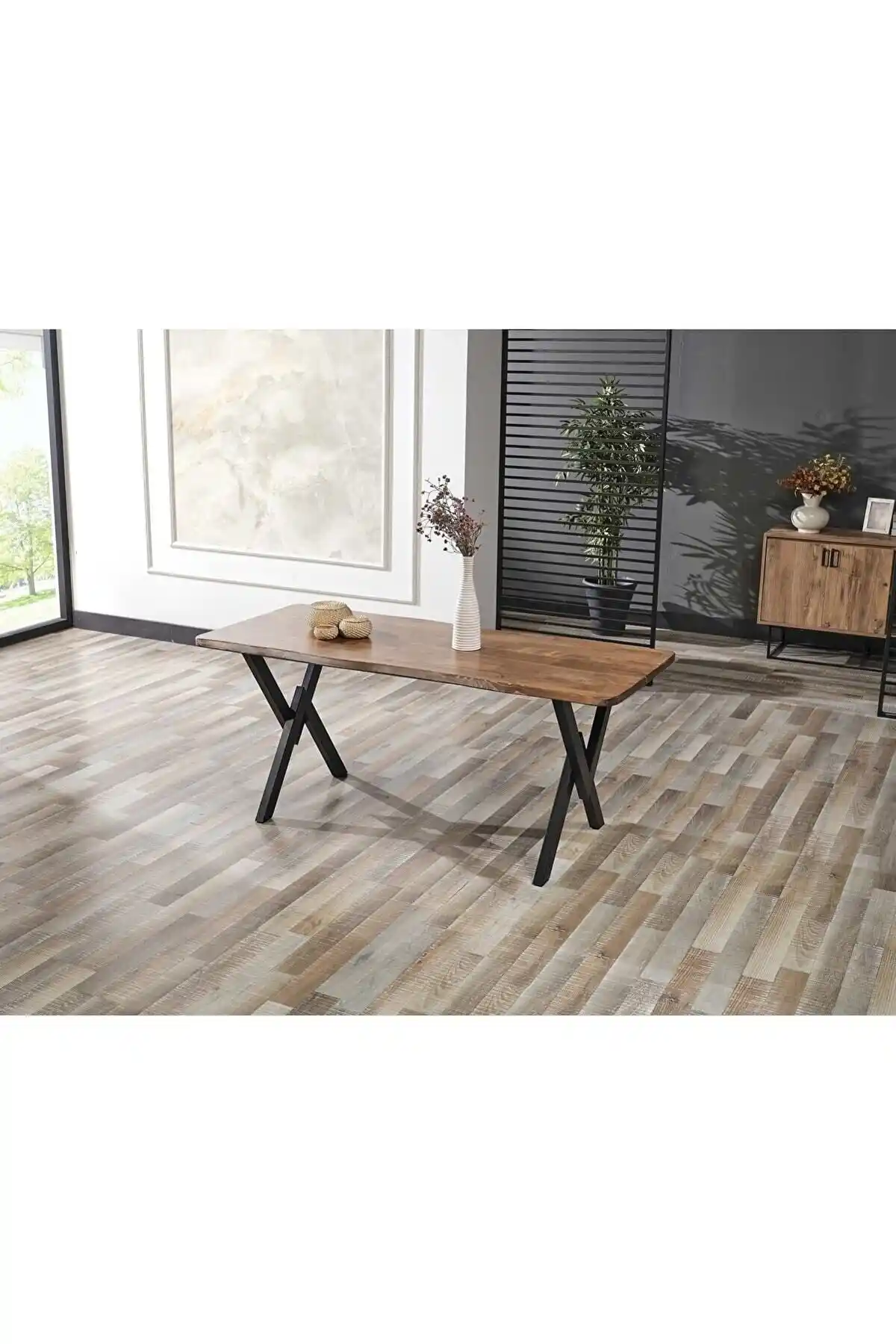 Sağıroğlu 6 Kişilik Ahşap Yemek Masası: Modern Tasarım ve Dayanıklılık Özellikleri