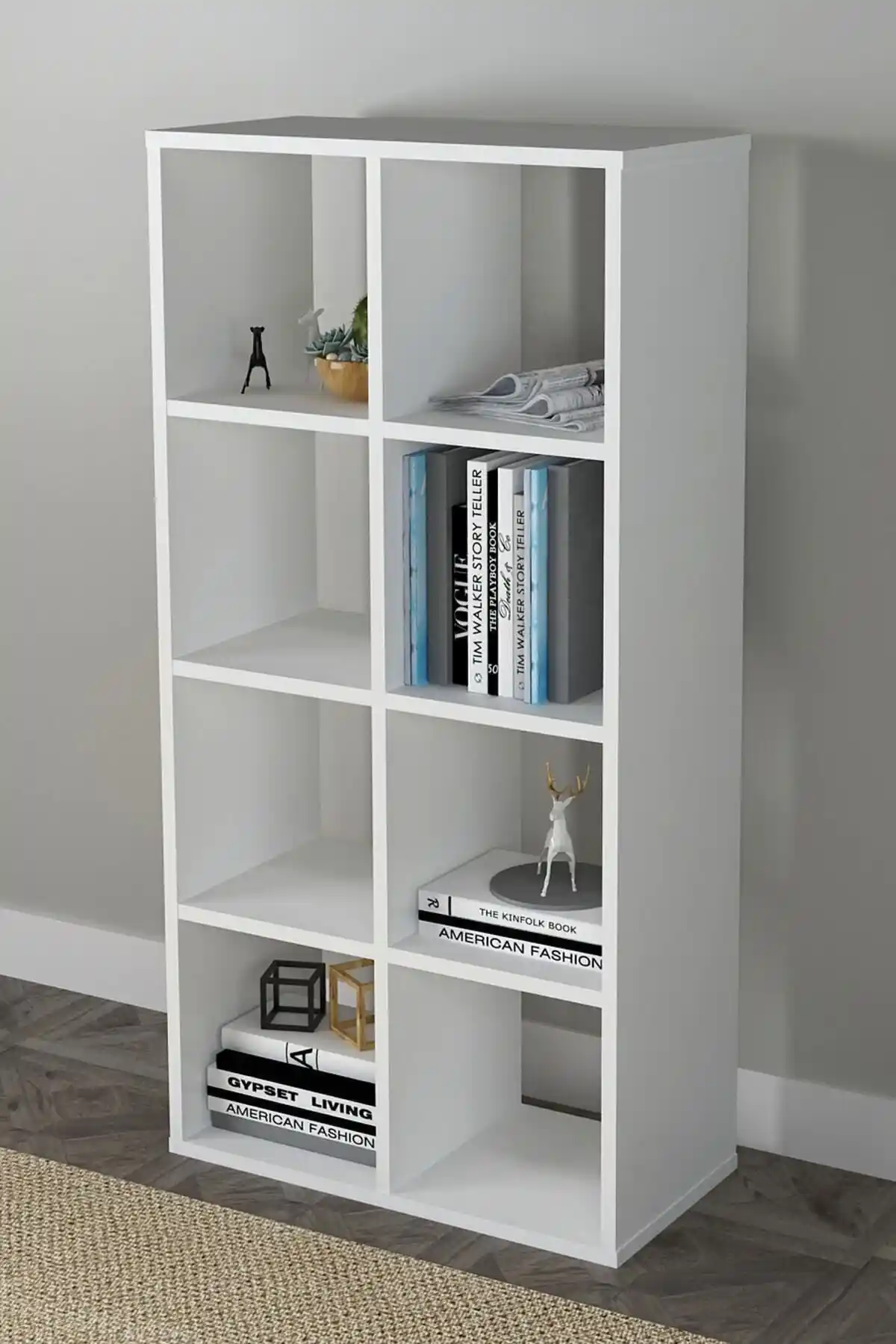 Sanal Mobilya Cube 8 Raflı Kitaplık: Modern ve Şık Depolama Çözümü