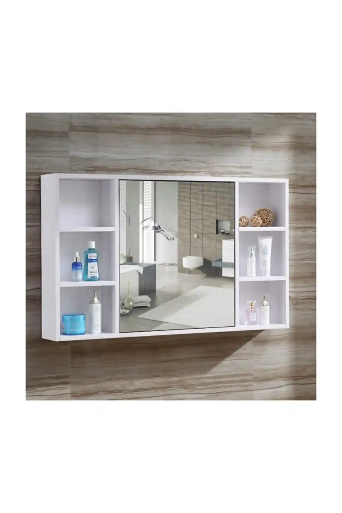 Taç-Dek Aynalı Üst Modüllü Banyo Dolabı Modern ve Fonksiyonel Tasarım