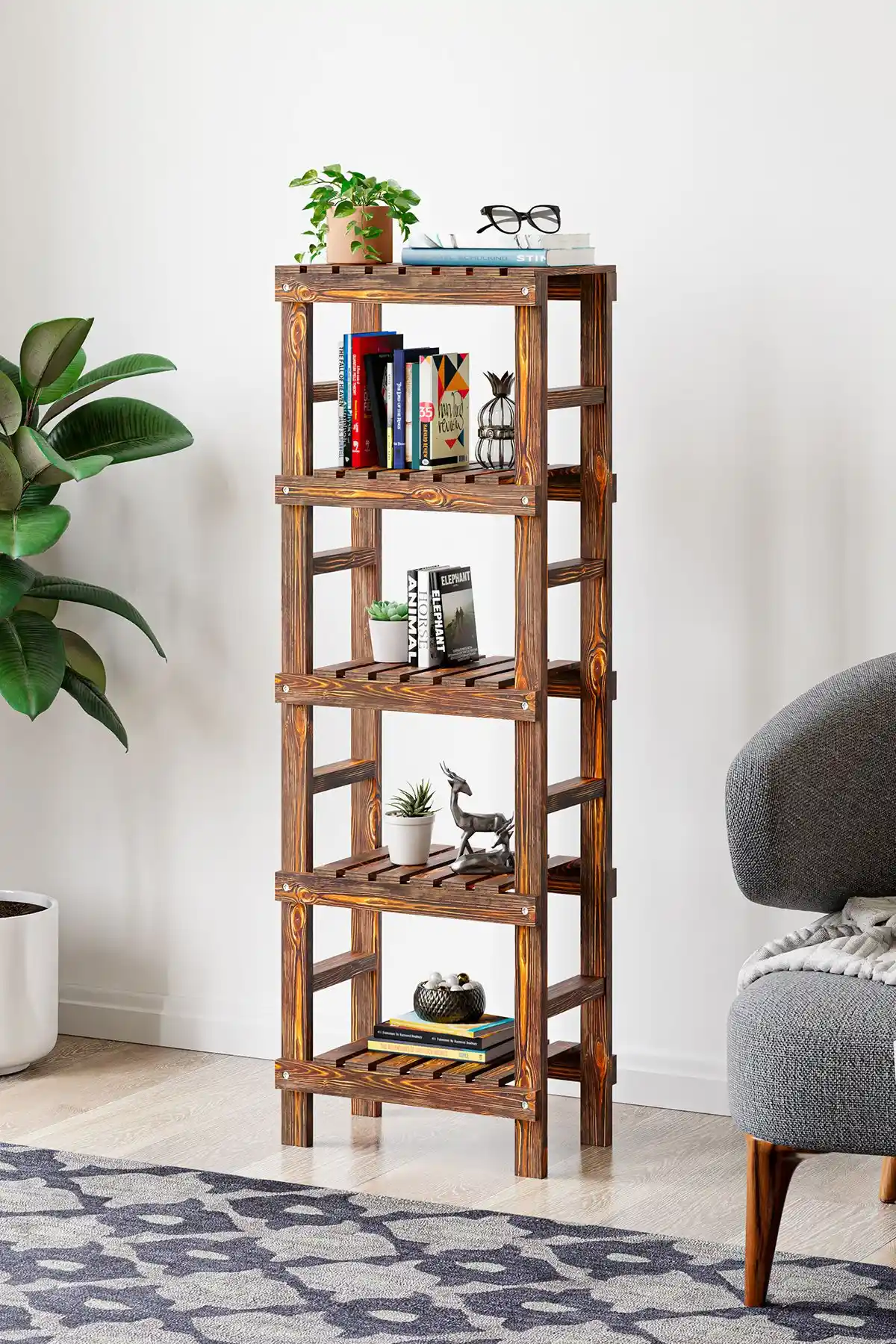 Webotto 8 Kitaplık: Ahşap Şıklığı ve Çok Yönlü Kullanım Özellikleri