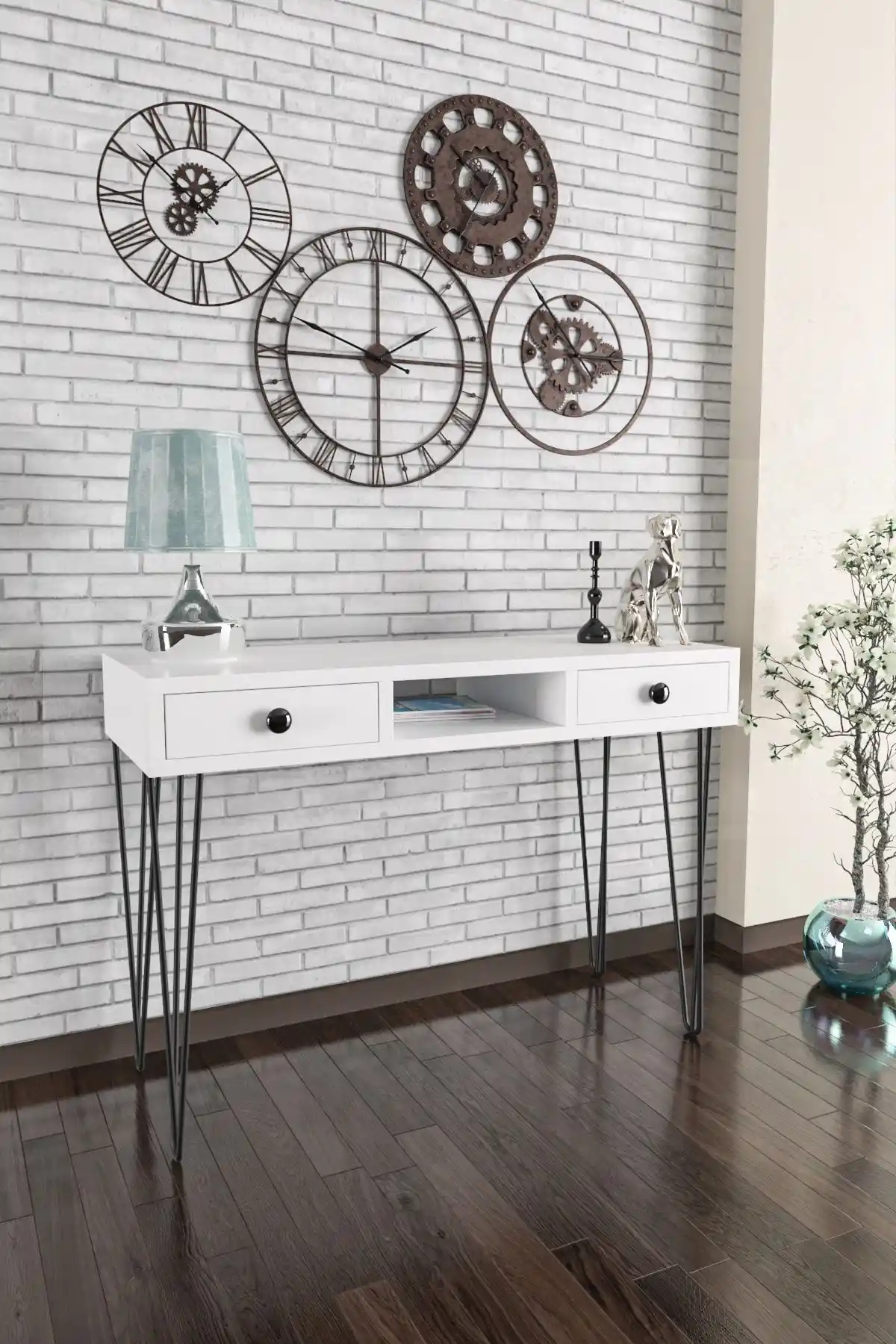 Wood House Ela Dresuar Beyaz Retro Modern Mobilya Parçası Şık ve Dayanıklı Tasarım