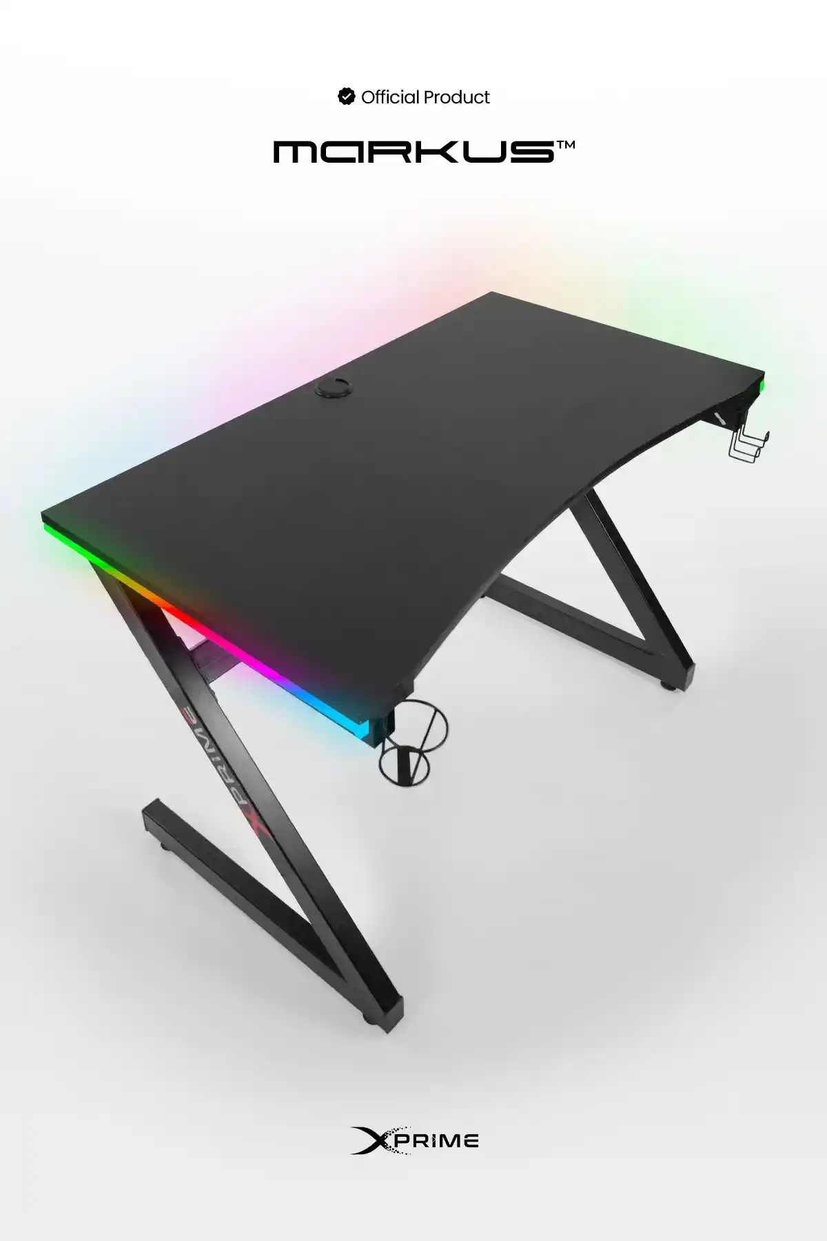 XPRIME Markus RGB Ledli Oyuncu Masası: Modern ve Dayanıklı Oyun Alanı Mobilyası