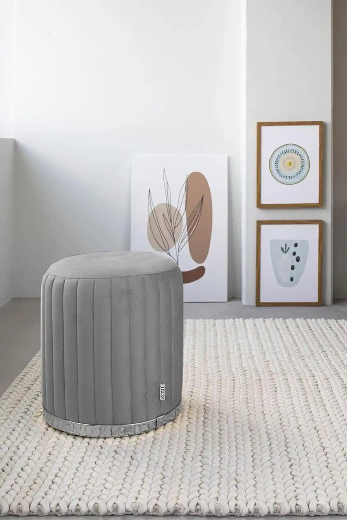 Zem Long Line Grey - Silver Puf ile Modern ve Fonksiyonel İç Mekan Dekorasyonu