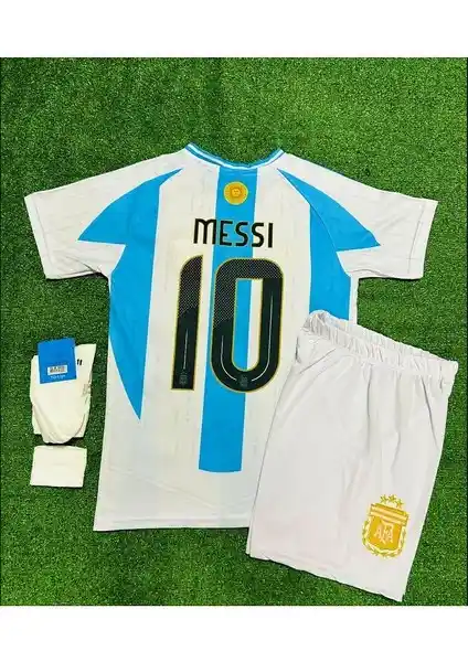 Arjantin 2024/25 Sezon Lionel Messi Çocuk Forması Seti Spor Giyim Koleksiyonu