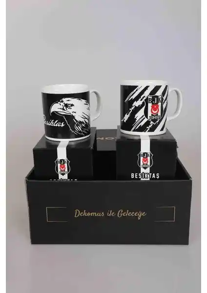 Beşiktaş Lisanslı 2'li Porselen Kupa Seti Şık ve Dayanıklı Tasarım