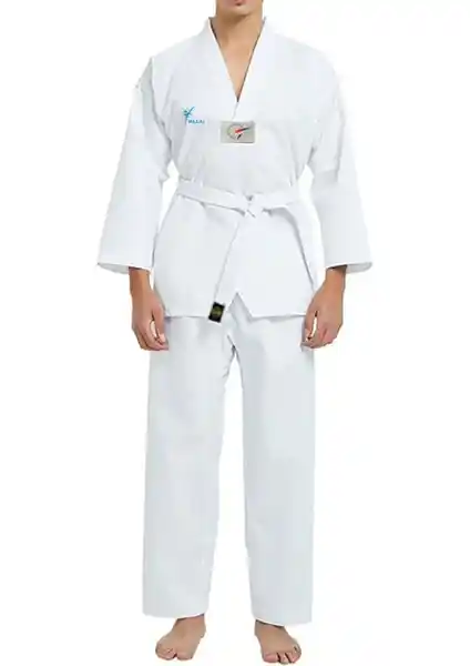 Bluu Acemi Beyaz Yaka Taekwondo Elbisesi: Dayanıklı ve Konforlu Spor Giyim Seçeneği