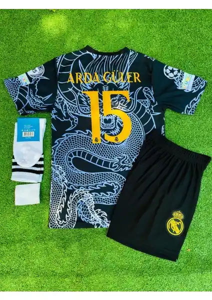 Breathless Real Madrid 2024/25 Arda Güler Dragon Desenli Çocuk Forması Seti: Şık ve Dayanıklı Spor Giyim Seçeneği