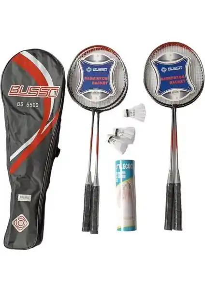 Busso BS5500 Profesyonel Çok Yönlü Badminton Seti Dört Raket ve Toplar İçin Uygun
