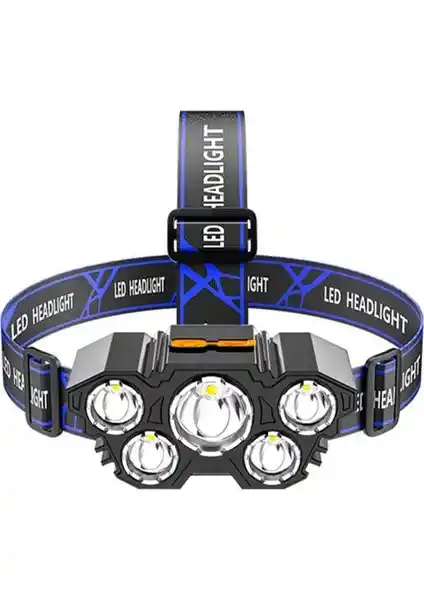 Cadde Outlet RC-21 Şarjlı 5 LED T6 Cree Kafa Feneri Profesyonel ve Dayanıklı Aydınlatma Çözümü