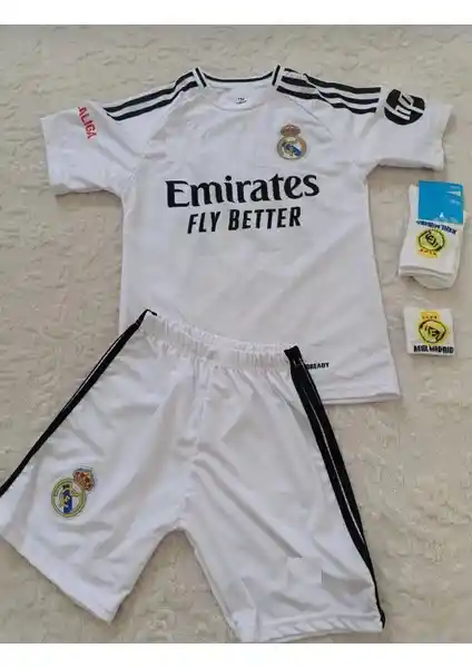 Cheecky Chic Arda Güler Real Madrid Beyaz Çocuk Forması 4'lü Set 2024-2025 Sezonu