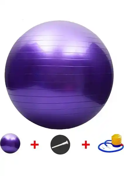 Clifton 65 cm Fitilli Pilates Topu ve Pompa Seti Sağlıklı ve Dengeli Yaşam İçin Uygun Egzersiz Ekipmanı