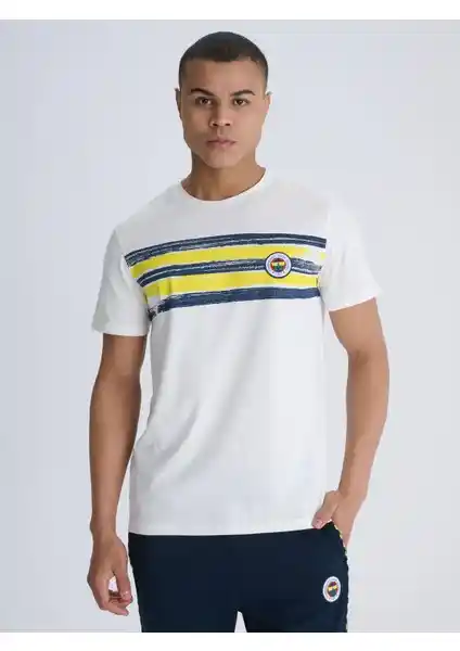 Fenerbahçe Erkek Tribün Brush Şeritli Tişörtü Spor ve Şıklığı Bir Arada Sunar