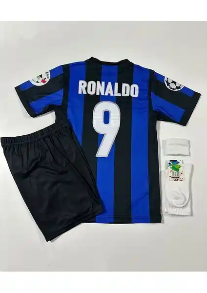 FRAGOLA Inter Ronaldo Nazario Nostalji Çocuk Forması 4'lü Set Spor ve Günlük Kullanım İçin