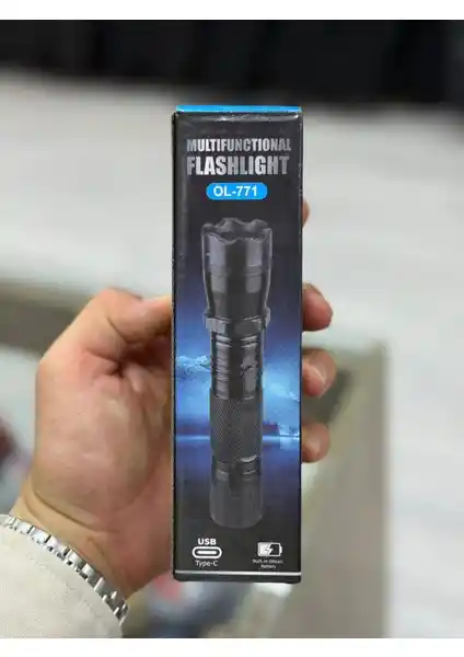 Güvenlik ve Aydınlatma İçin Taşınabilir Elektro Şoklu Çok Fonksiyonlu El Feneri