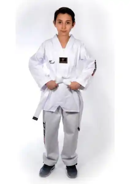 Haşado Taekwondo Beyaz Yaka Fitilli Acemi Elbise: Konfor ve Şıklık Sunan Spor Kıyafeti