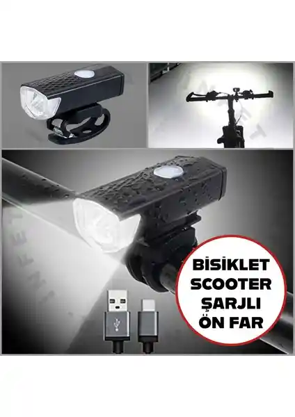 İnfeta USB Şarjlı LED Ön Far: Güçlü ve Pratik Bisiklet ve Scooter Aydınlatması