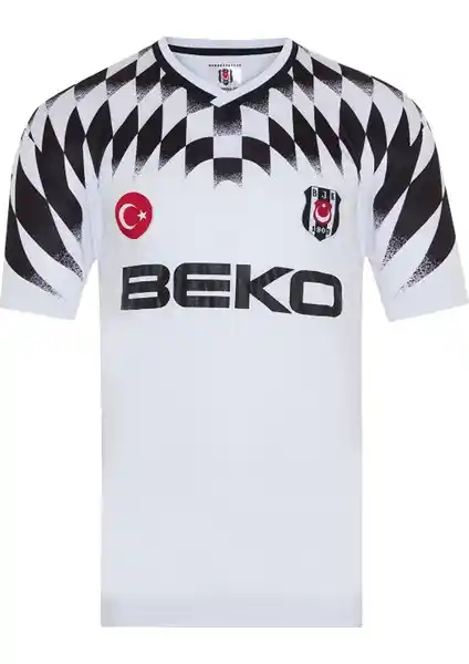 Krtlyvs Beşiktaş Retro Beko Kısa Kol Beyaz Forma Spor ve Günlük Şıklık İçin Uygun