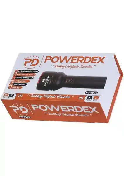 Powerdex PD-6900 Profesyonel Şarjlı El Feneri: Dayanıklı ve Güçlü Aydınlatma Çözümü