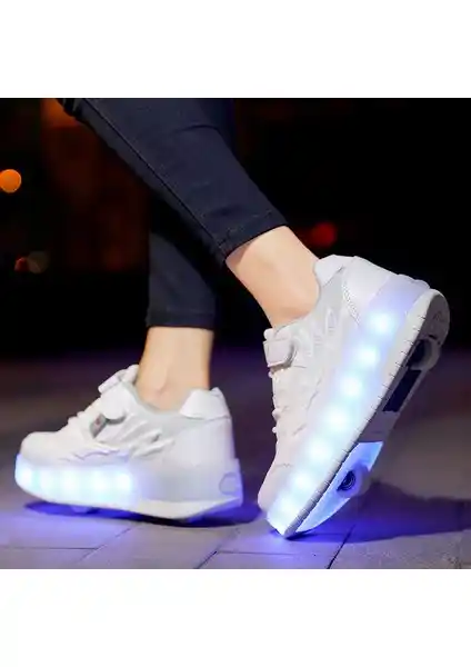 Sitonğ 4 Tekerlekli LED Işıklı USB Şarjlı Paten Ayakkabı: Modern ve Çok Yönlü Tasarım