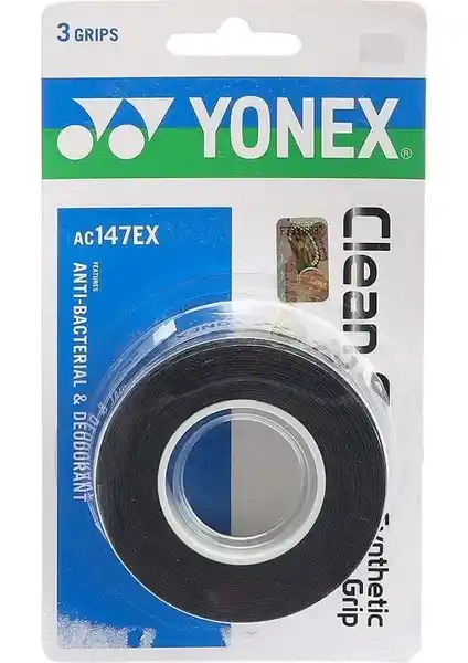 Yonex Ac 147 Anti Bakteriyel Siyah 3'lü Spor ve Tenis Grip Seti Performansı Artırır