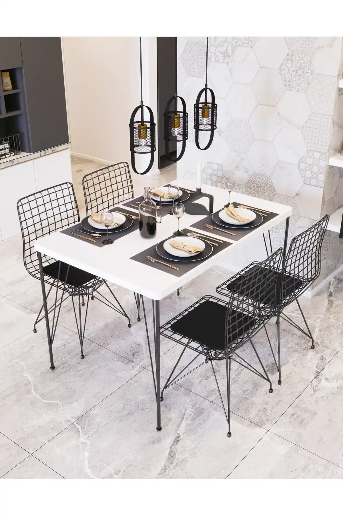 Avvio 120x80 Modern Yemek Masası Takımı Türkiye Üretimi Dayanıklı ve Şık Tasarım