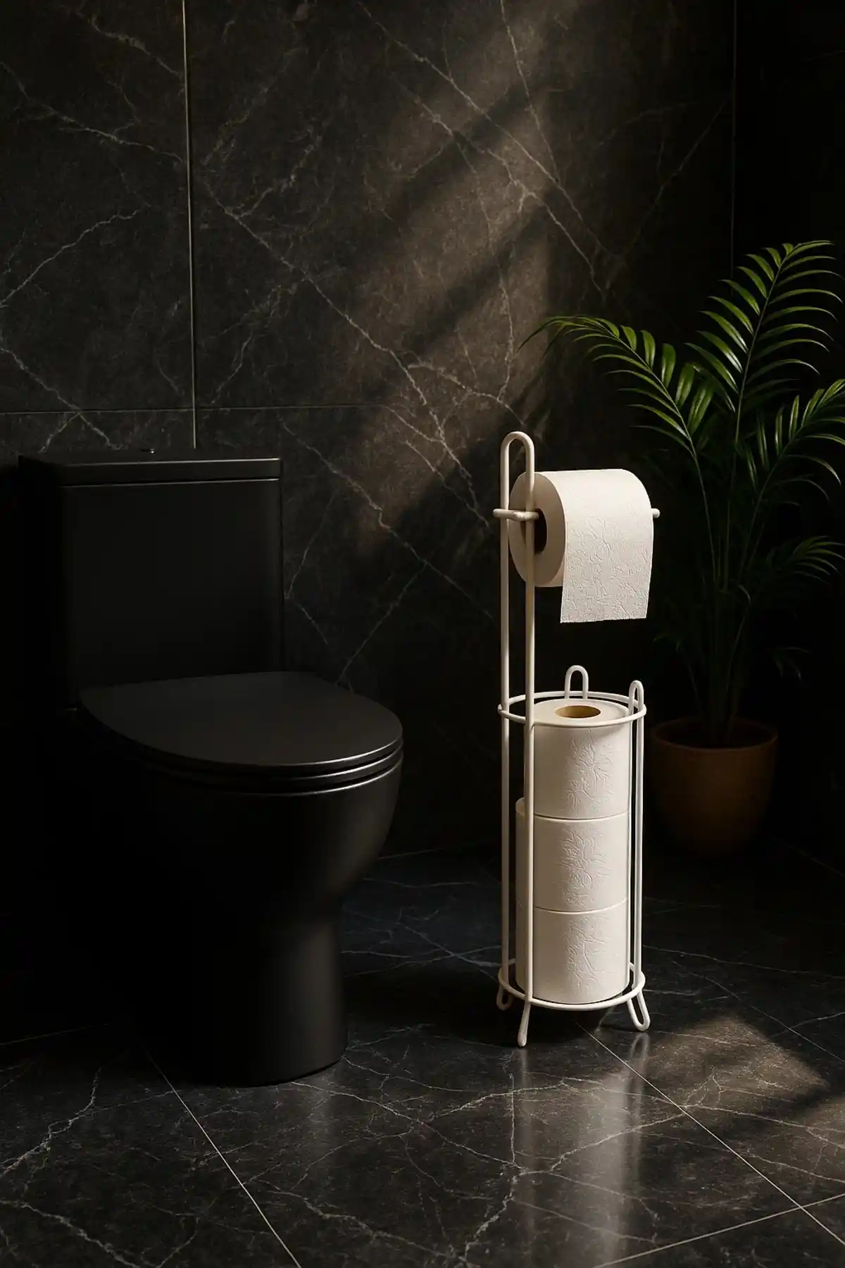 Ayaklı Beyaz Tuvalet Kağıtlığı: Modern ve Dayanıklı Tasarım ile Banyo Dekorunu Tamamlar