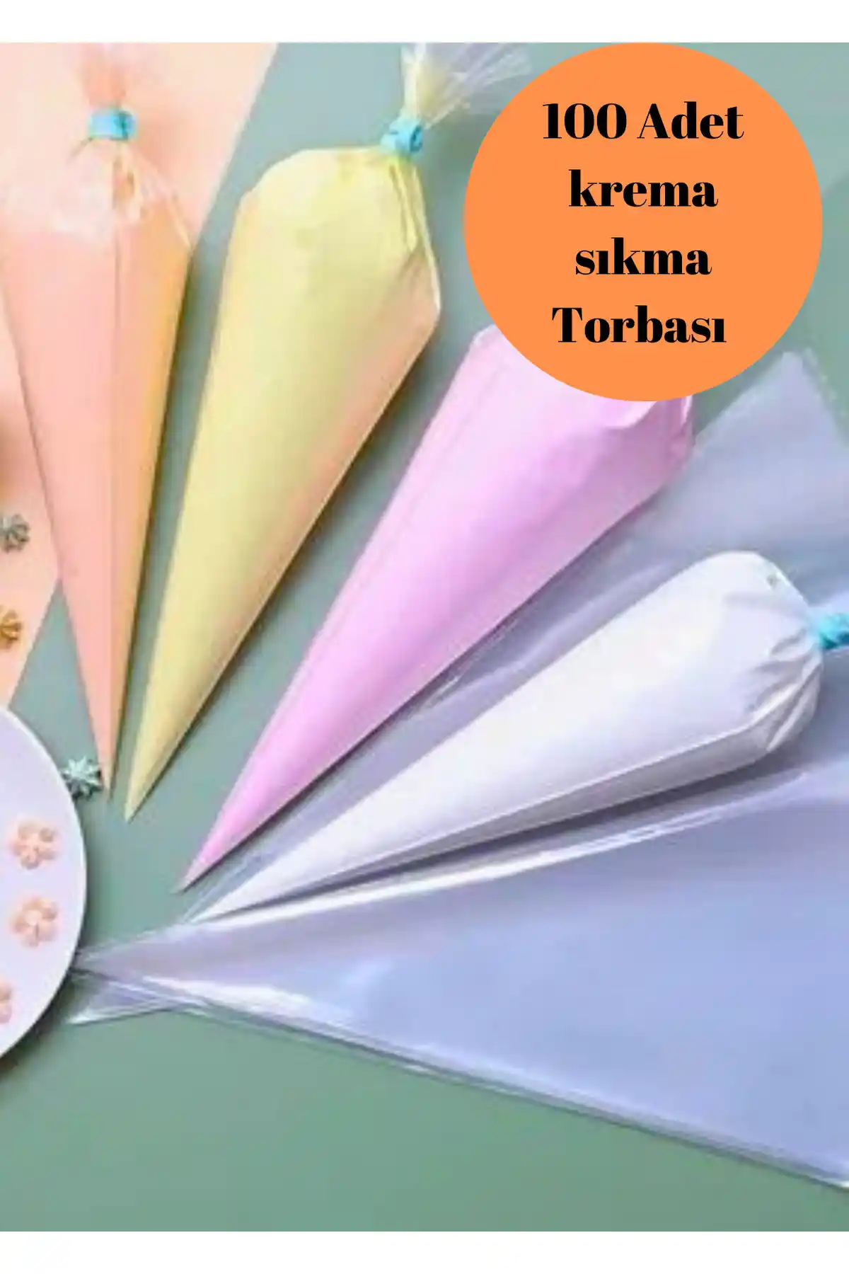 BRE HOME 100 Adet Krema Sıkma Torbası Pasta ve Süsleme İçin Pratik Çözüm