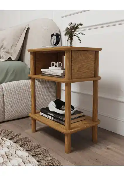 Cmd Wood LİNDE Ceviz Komodin Modern Tasarım ve Çok Yönlü Kullanım Özellikleri