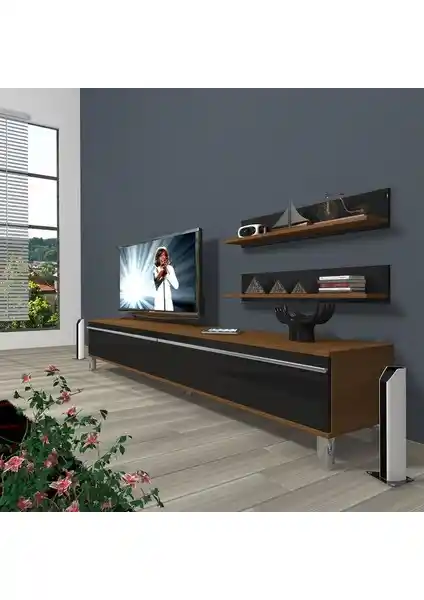 Decoraktiv Eko 4 MDF Standart Krom Ayaklı TV Ünitesi Modern Tasarım ve Dayanıklılık
