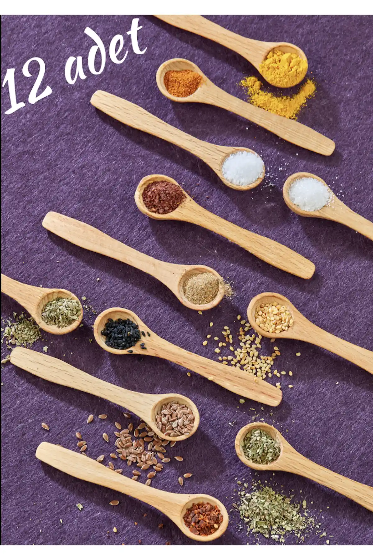 FBZhome 12 Adet Ahşap Baharat Kaşığı Seti Estetik ve Fonksiyonellik Bir Arada