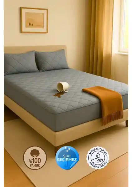 Formeya Pamukkale Renkli Alez Gri Yatak Koruma ve Konfor Sağlayan Yüksek Kaliteli Ürün