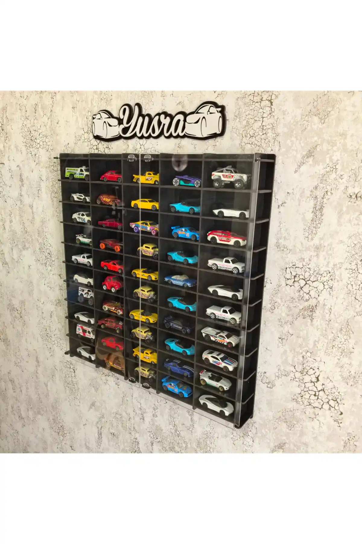 Good Sign Pleksi Kapaklı Beyaz 1/64 Ölçekli 50 Araç Kapasiteli Model Oyuncak Araba Rafı