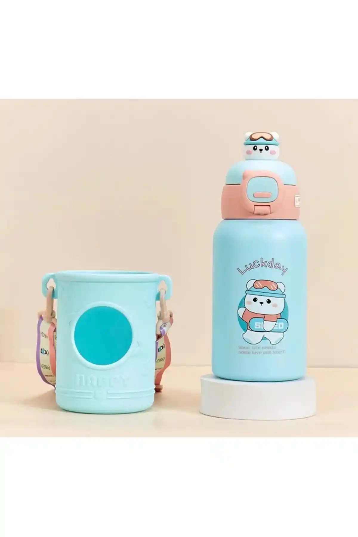 GÜVEN Çocuk Termosu 430 ml Mavi Sağlıklı ve Dayanıklı Okul Kullanımı İçin