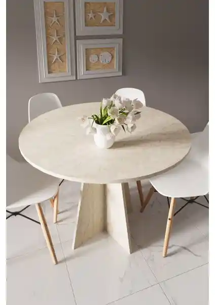 HMC Decor Modern Yuvarlak 100CM Yemek Masası Estetik ve Fonksiyonel Tasarım