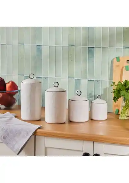 Karaca Lina Seramik 4'lü Vakumlu Baharatlık Seti Modern ve Şık Tasarım