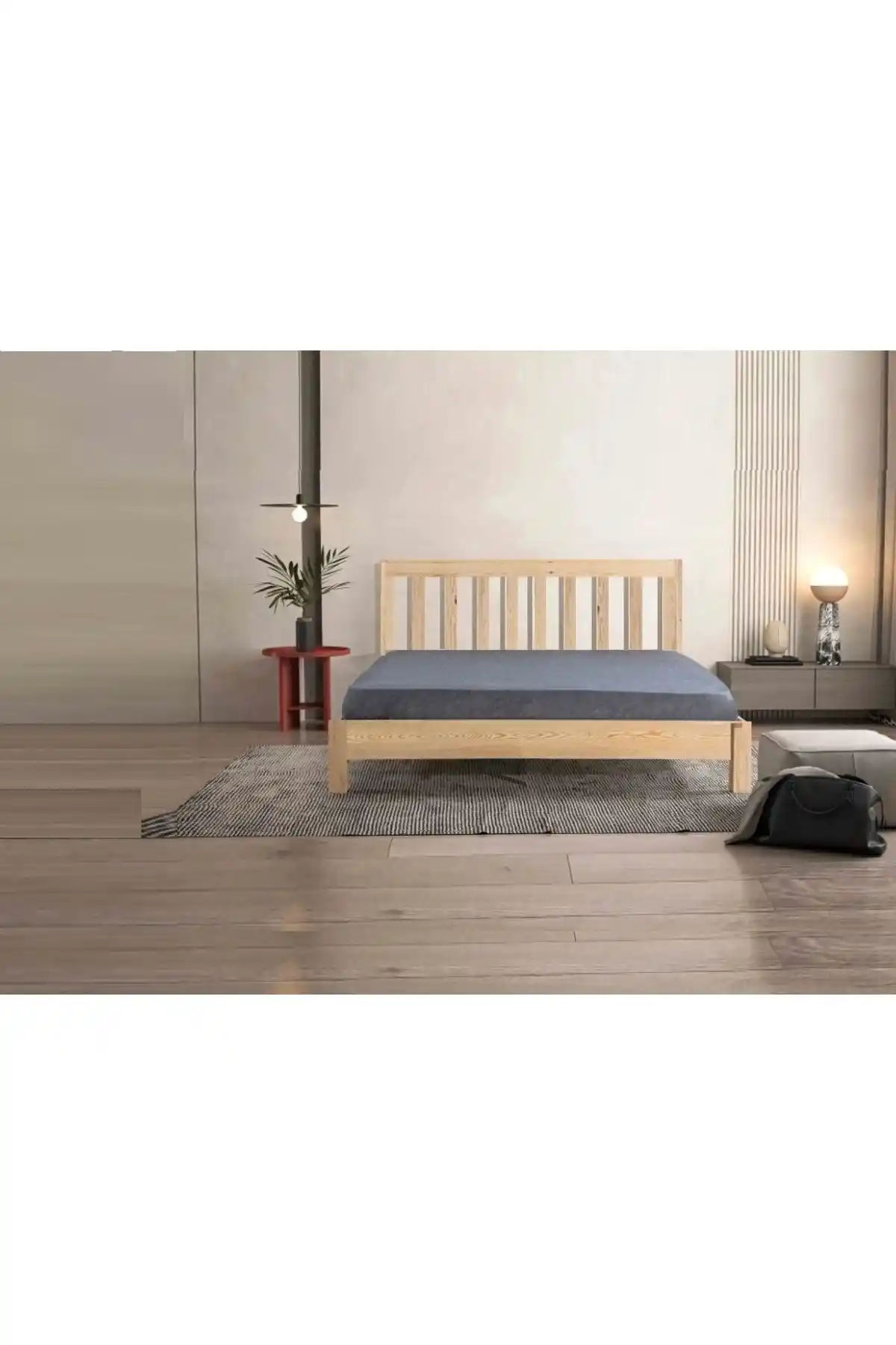 Kayseri Masif Ahşap Karyola Pembe Renk Modern Tasarım ve Dayanıklılık Özellikleri