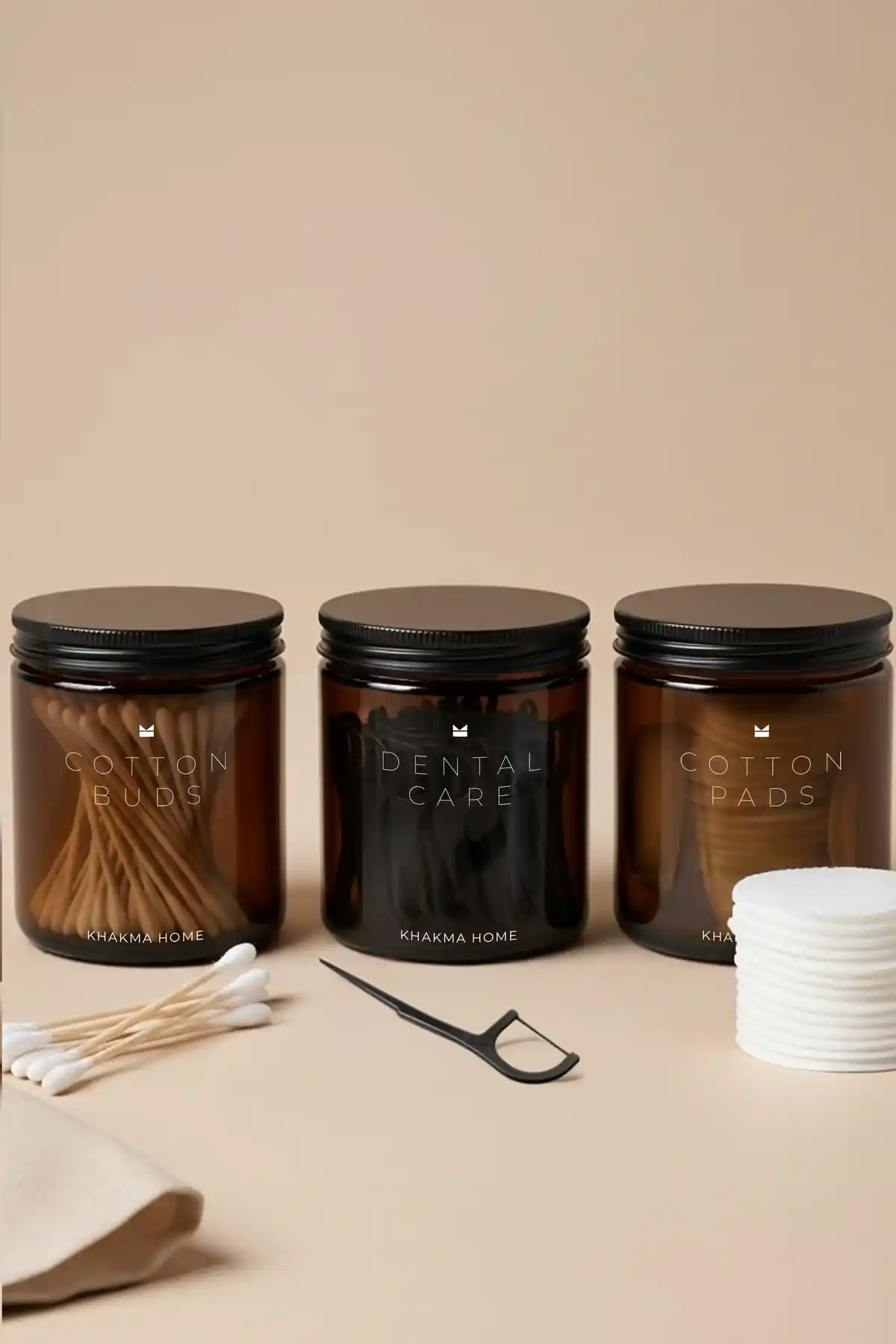 KHAKMA Amber Cam Banyo Organizer Seti Şık ve Fonksiyonel Tasarım Özellikleri