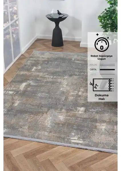 Konfor Notta 1107 Modern Dokuma Halı Gri Renkli Dayanıklı ve Şık Tasarım