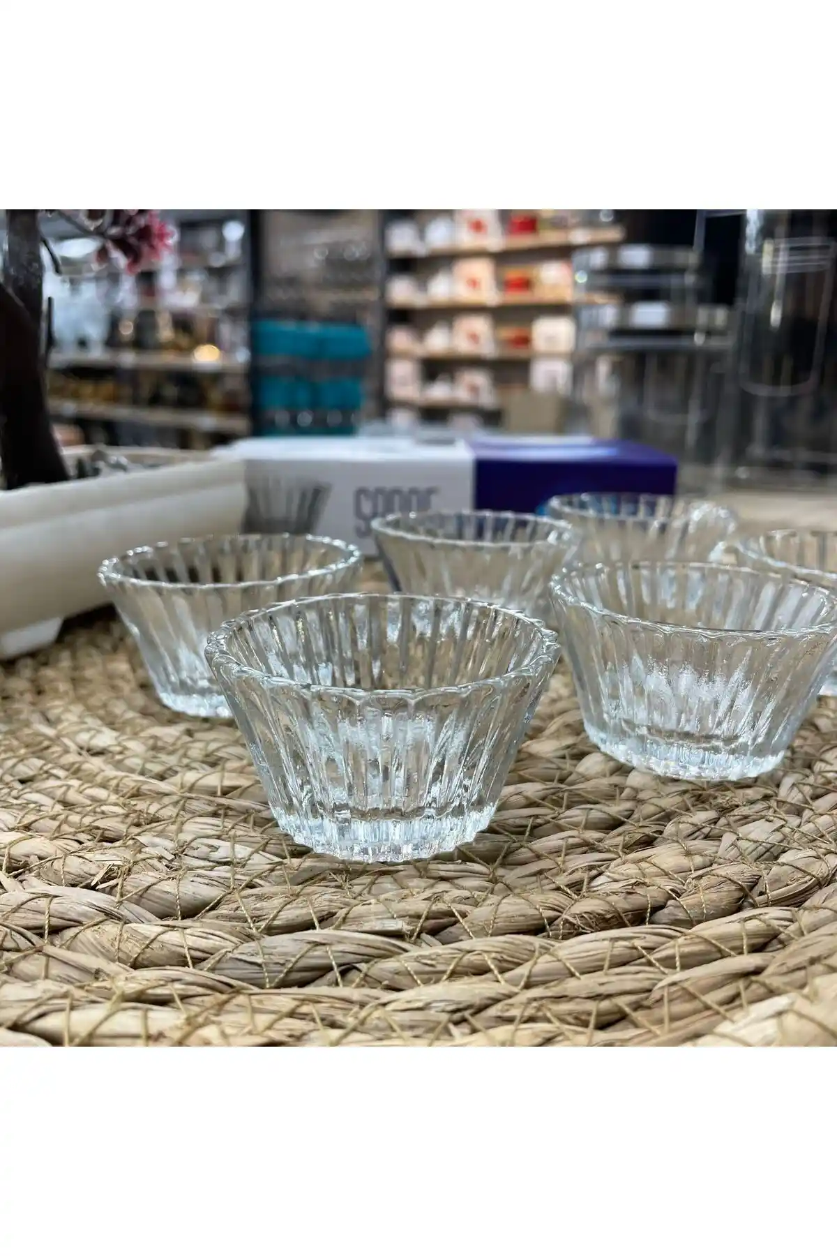 LALE Marka Mini Cam Kase Seti 6 Adet Şeffaf ve Estetik Sunum İçin Uygun