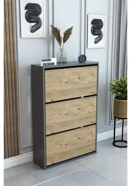 Modern ve Fonksiyonel 3 Raflı Ayakkabılık Barin Design ile Şık Depolama Çözümü