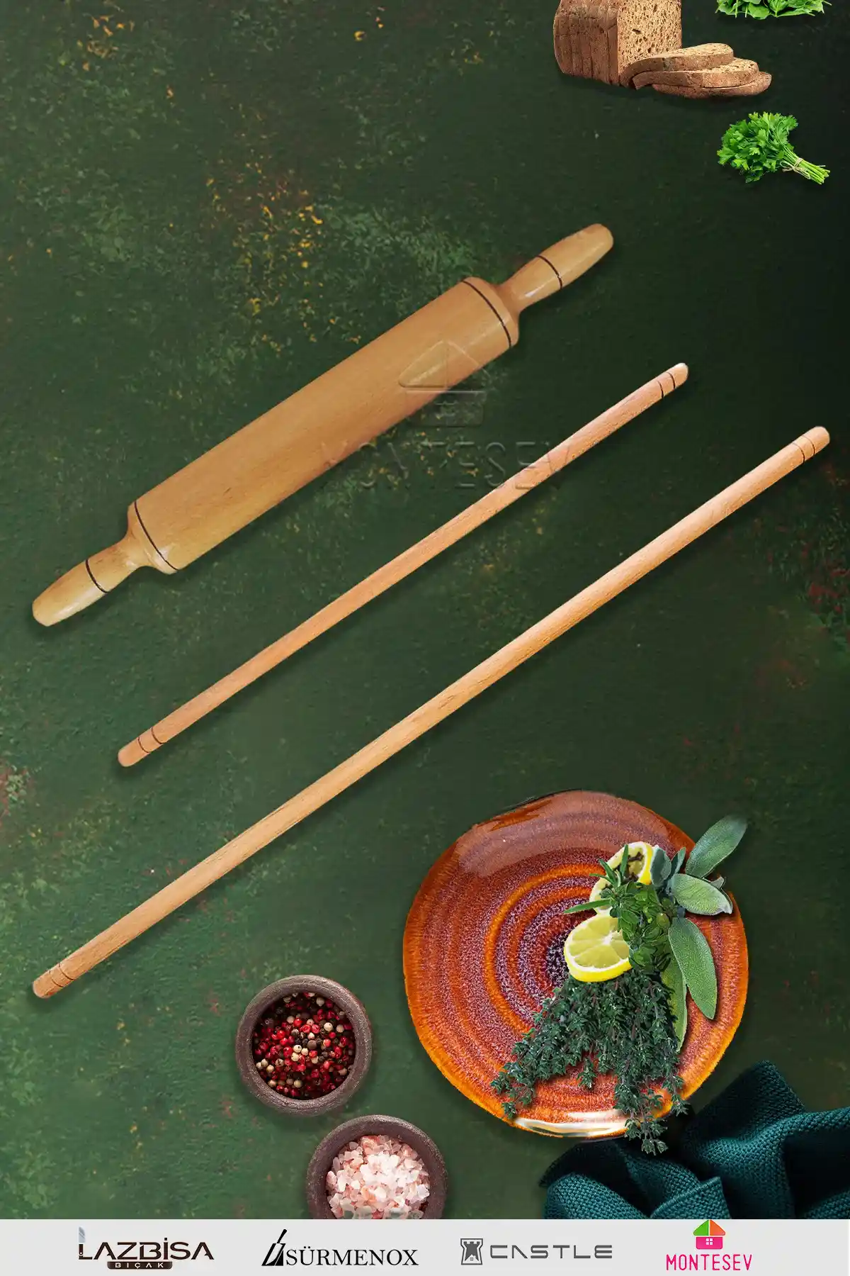 Montesev Zümrüt Serisi Ahşap Hamur Açma ve Merdane Seti Detaylı İnceleme