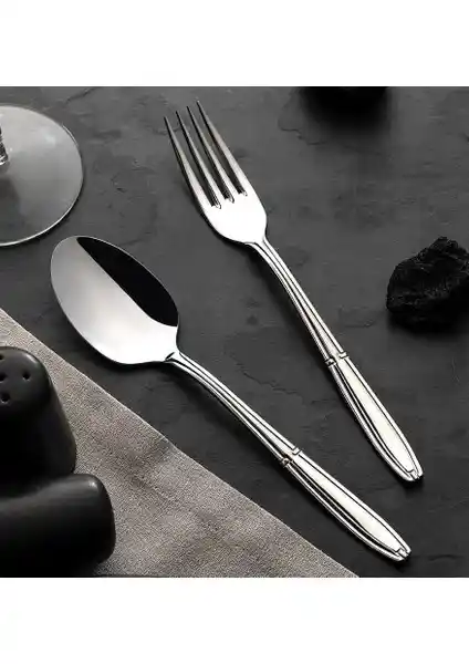 Nehir Buket Sade 60 Parça Aile Takımı: Dayanıklı ve Estetik Paslanmaz Çelik Set