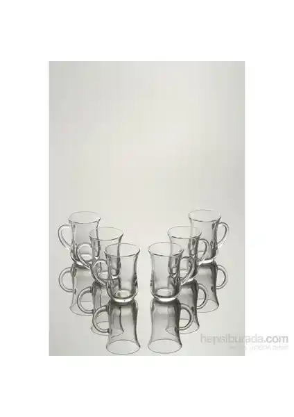 Paşabahçe Keyif Kulplu Çay Bardağı Seti 6'lı Estetik ve Dayanıklı Cam Tasarım