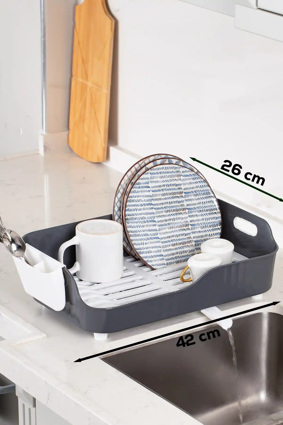 Porsima AKL-060 Gri Lüks Tabaklık: Modern ve Fonksiyonel Mutfak Düzenleme Çözümü