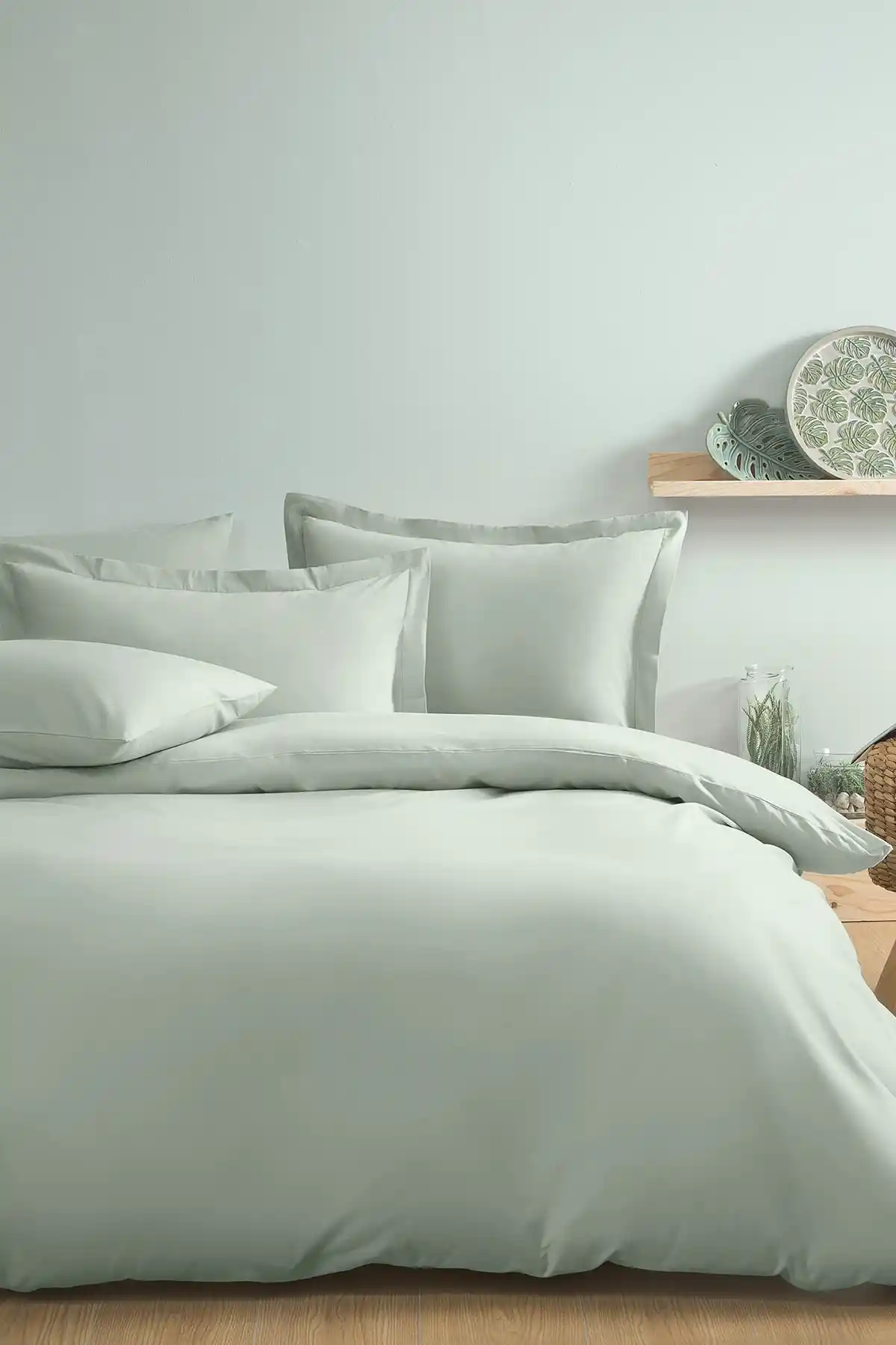 Puffy Naturalis Adaçayı Desenli Çift Kişilik Pamuklu Yatak Takımı 200x220 cm